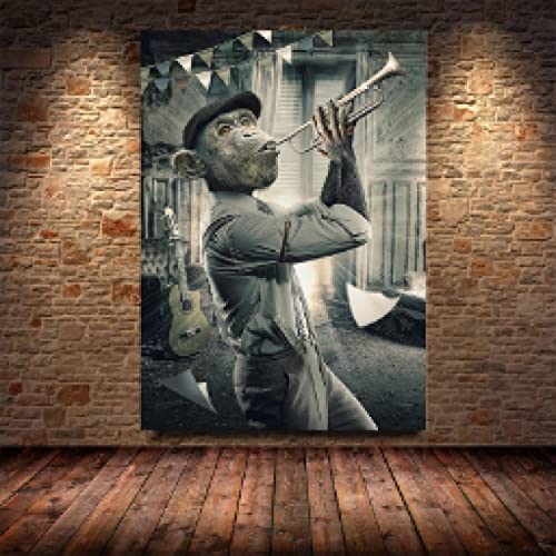 Tableau singe fumeur poker habillez enfin vos grands murs vides avec ce poster abstrait 70x100