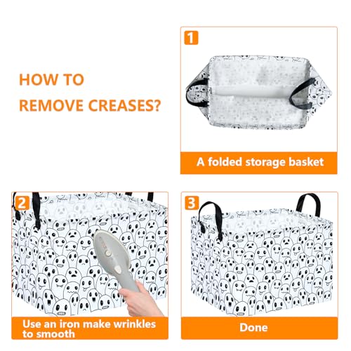 Image of Rectangle Gift Shelf Nursery Storage Basket Laundry Hamper Storage Box and Bins for Home Clothes with Handles