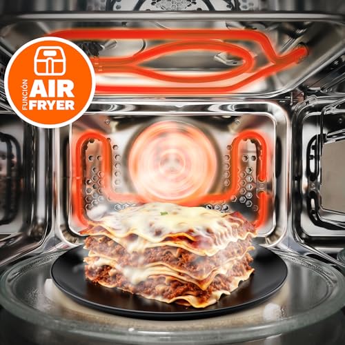 Microondas con grill y airfryer Grunkel MW-28AIRFRYER de 28 litros y 3 funciones, microondas 900W, grill 1200W, airfryer y horno 2200W con 5 niveles de potencia 8 programas y descongelado. - imagen 3