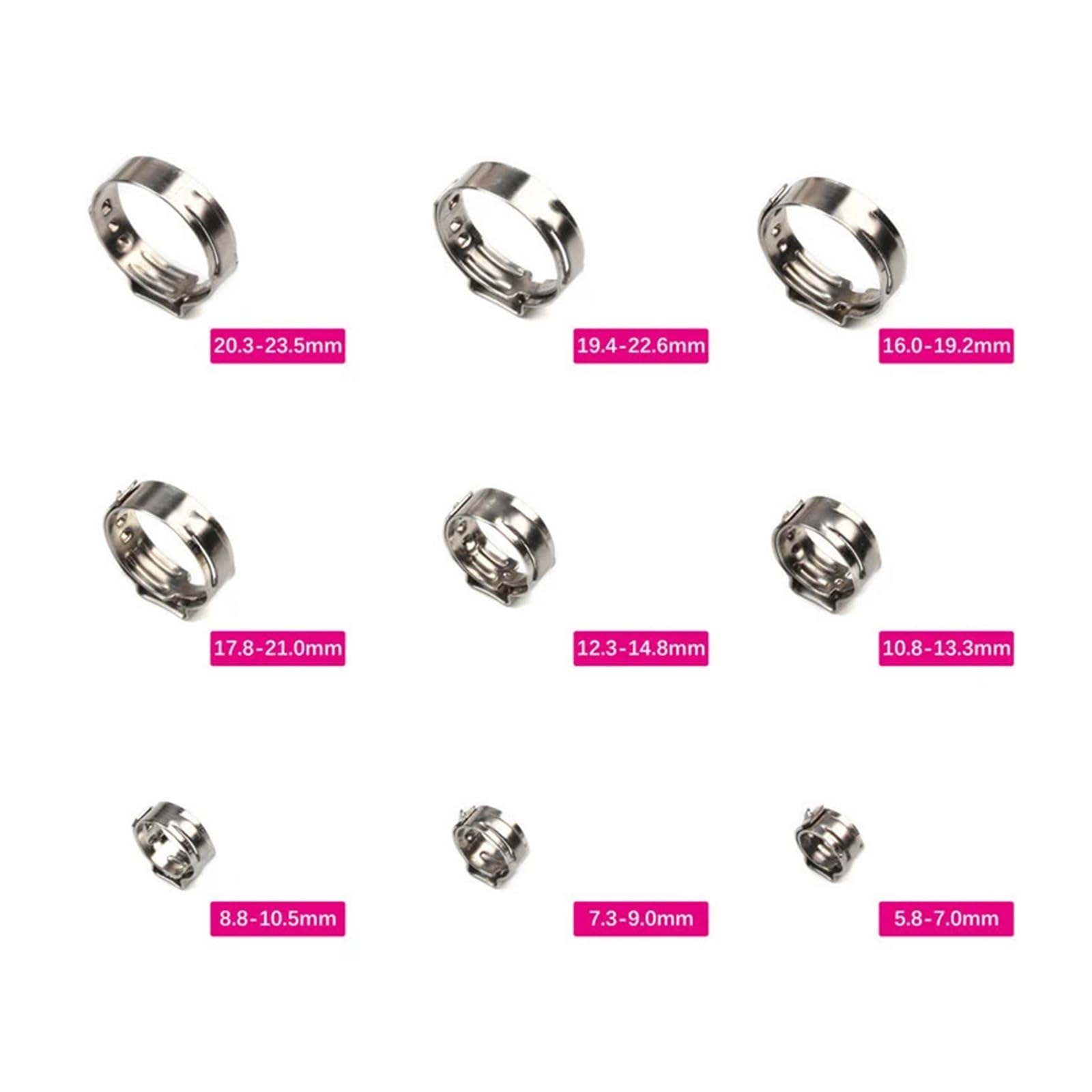 Collier Serrage Tuyau Rigide 100 colliers de serrage à oreille unique