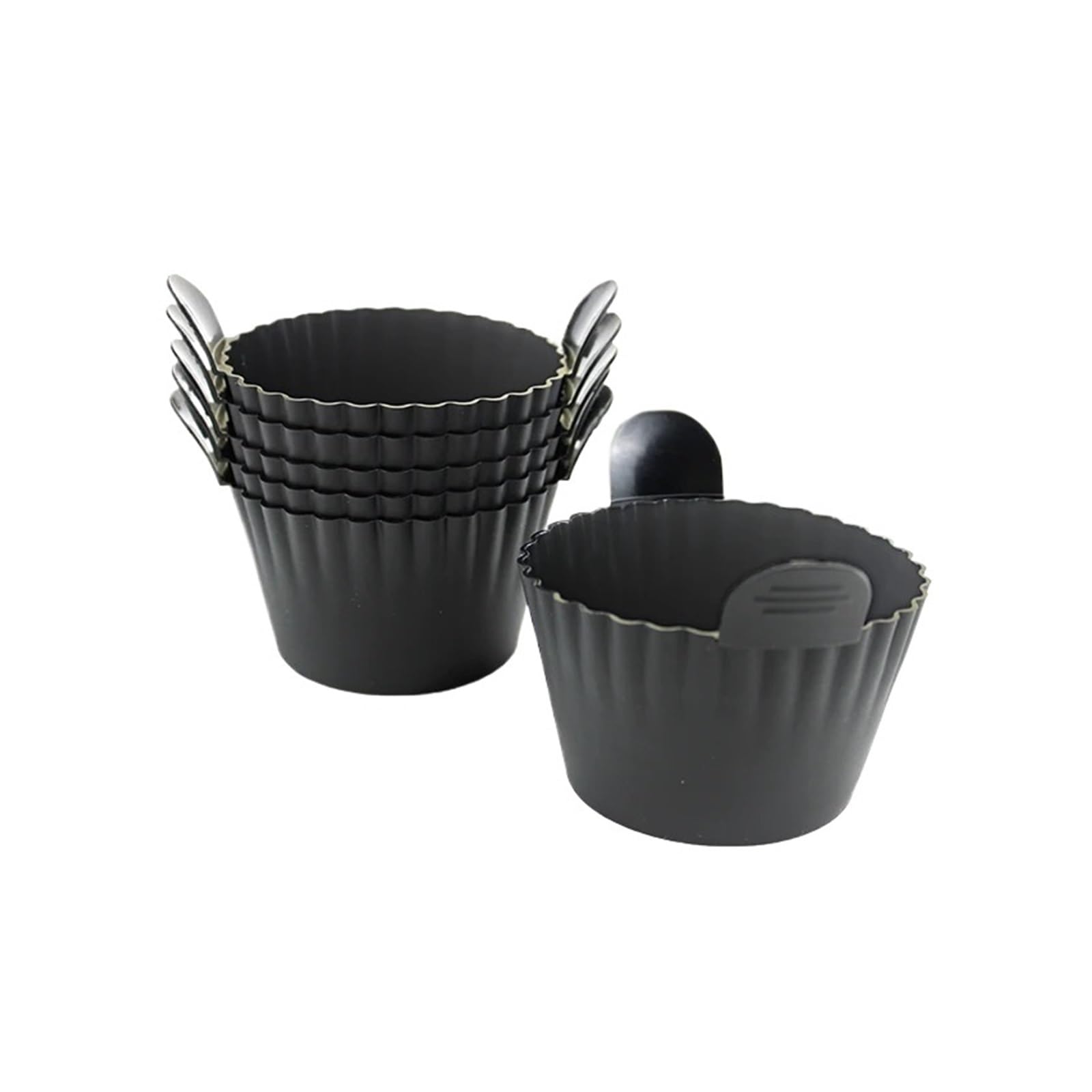 Cesta freidora de aire silicona antiadherente con tazas para magdalenas y cazador de huevos