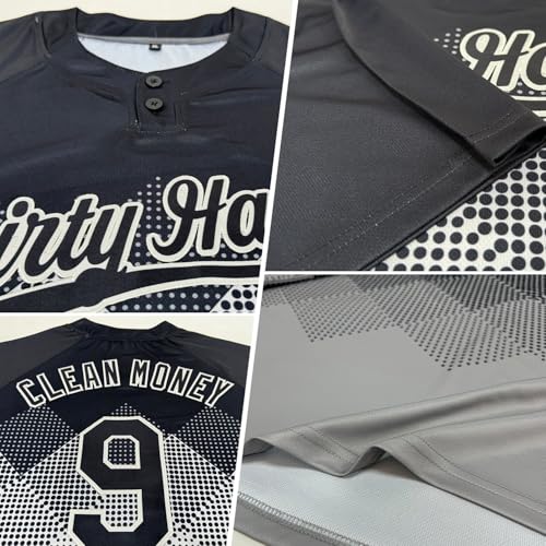 Custom 2-Tone Gradient Softball Jersey 2 Button Baseball Tee Shirt Personalized Adult Youth Sports Team Uniform XS-5XL miniatura 4