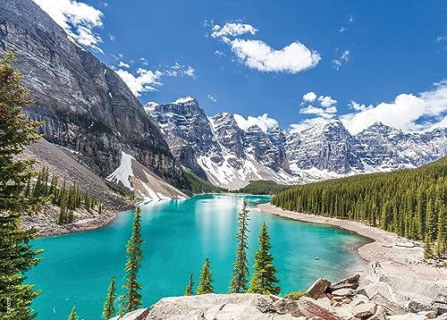 BEDUKE Jigsaw Puzzles for Adults 1000 Pieces Banff National Park Canada Rocky Mountain 1000 Piece Puzzle Thick Sturdy Cardboard Precise Interlocking Age 14+ Family Game