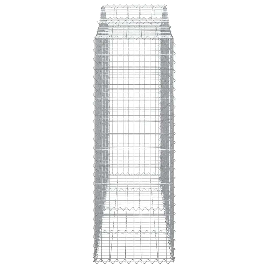 Gaviones con arco alto, 12 unidades, 200 x 50 x 140/160 cm, hierro galvanizado, para barreras de jardín y privacidad, como paredes decorativas de gaviones de alambre resistente con estable