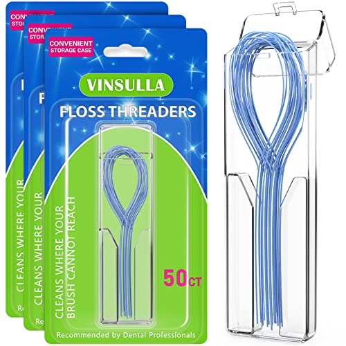 VINSULLA Orthodontic Floss Threaders for Braces Bridges & Implants