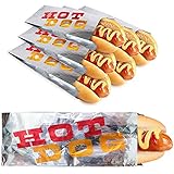 Aluminum Foil Hot Dog Wrappers (100 Pack) - Grease-Resistant Hot Dog Bags - Heat Retentive Hot Dog...