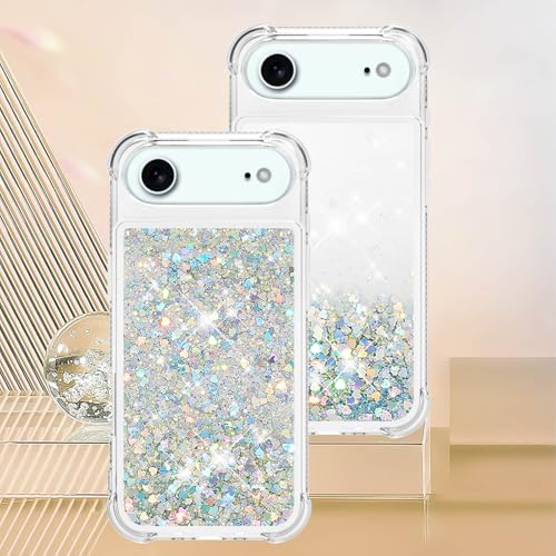 Coque iPhone 2025 Air LEMAXELERS transparente paillettes argentées