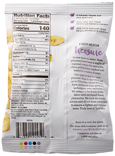 Wickedly Prime Plantain Chips, Roasted & Salted, Snack Pack, 1 Ounce (Pack of 1) - Thumbnail 2