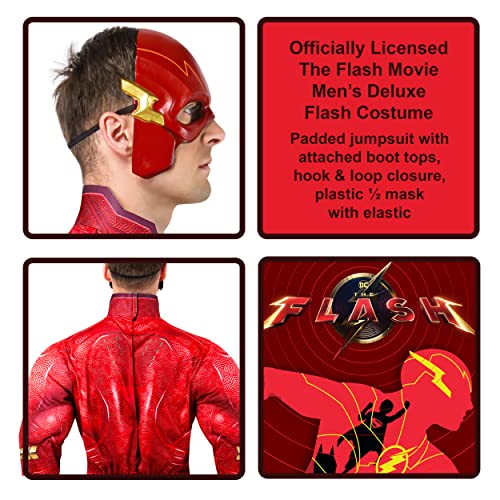 Combinaison The Flash avec couvre-bottes et masque inclus pour costume adulte Rubies
