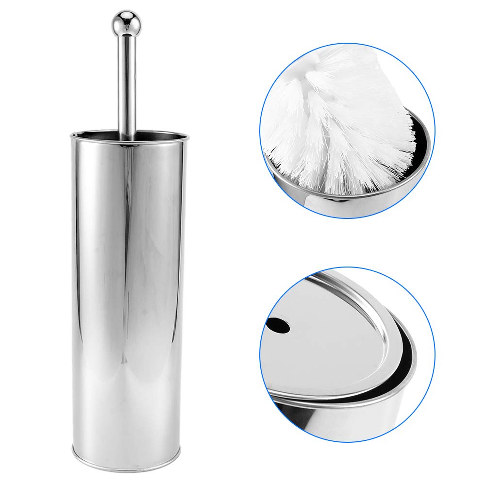 Set scopino per WC in Acciaio Inossidabile 410 - Kit di Pulizia per Bagno Resistente con Supporto Elegante - Accessorio per WC in Acciaio Inossidabile per casa e Ufficio