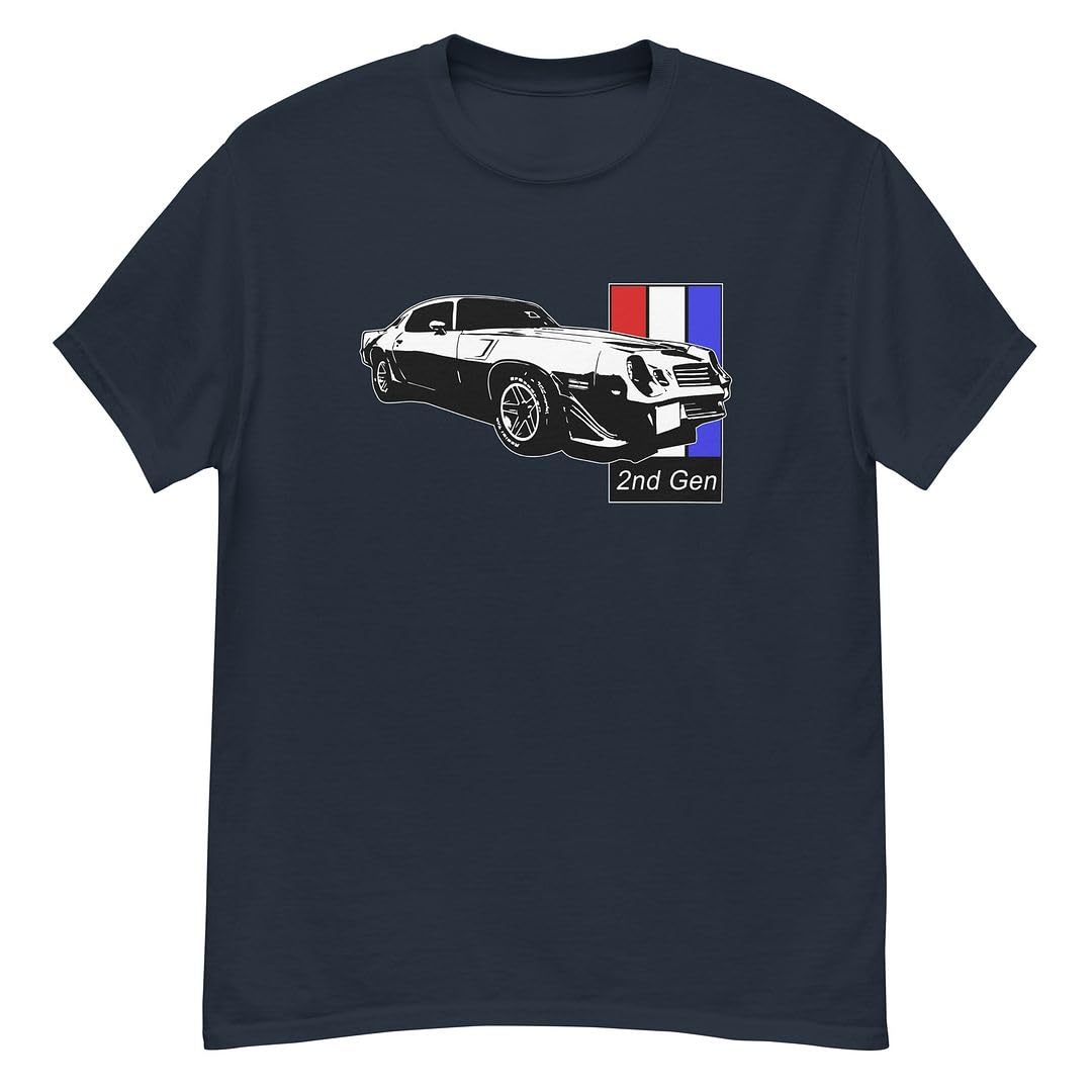 Aggressive Thread 2nd Gen Camaro T-Shirt Muscle Car Enthusiast Mens Tee Shirt Denim
