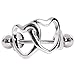 BODYA 316L Surgical Steel Interlocked Love Hearts Helix Cartilage Earring Ear Cuff Tragus Earring Stud Hoop Ring Silver Tone