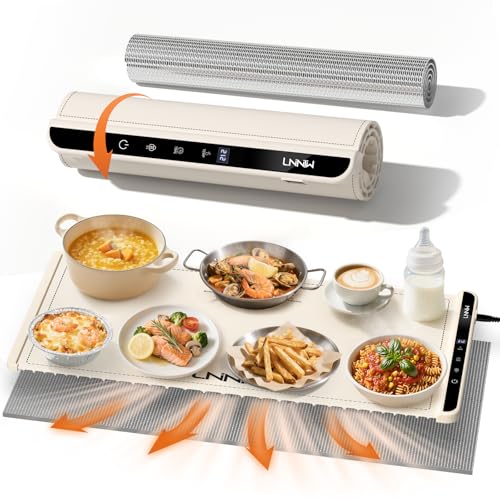 Extra Large Food Warming Mat with Heat-Resistant Pad, 36X15 Inch,
