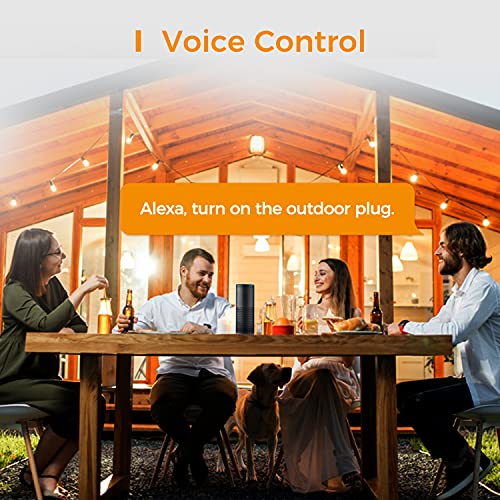 Alexa WLAN outdoor stopcontact, Refoss Smart buitenstopcontact, IP44 waterdicht en 2 uitgangen, met eHomelife app… - Image 4