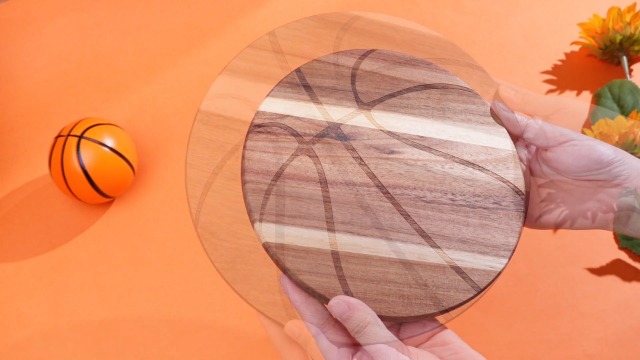 Set de tabla de cortar redonda de madera Acacia 20x20 cm miniatura 7