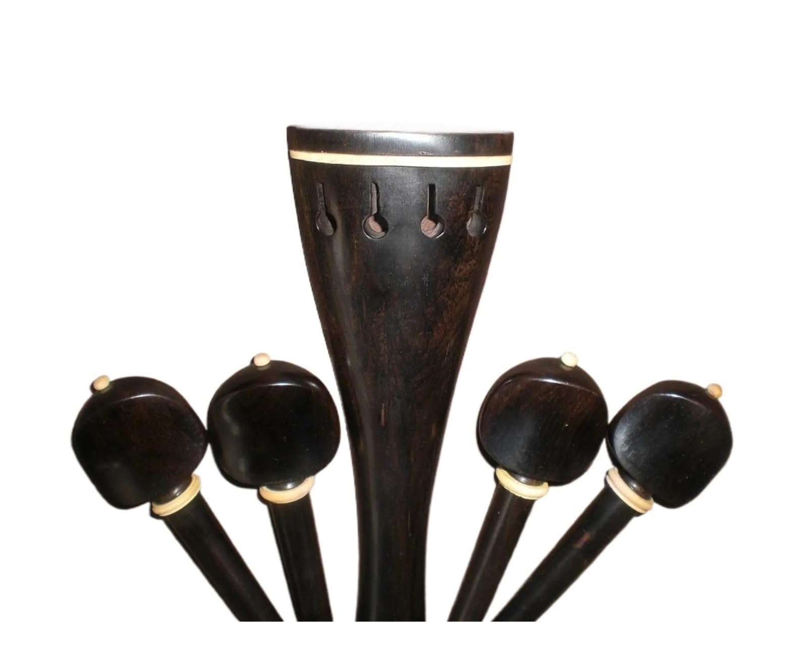 1 set di raccordi for violoncello in ebano con 1 cordiera e 4 piroli for violoncello 4/4