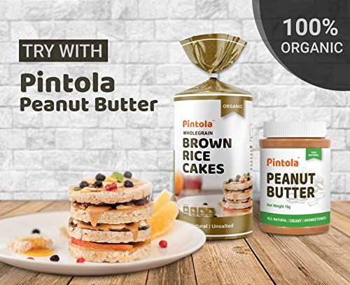 Image of Pintola Organic Brown Rice Cake All Natural Unsalted 130g | Gluten-Free Snack | 9 Wholegrains | Low Fat | 30 Calories per Cake | Soy & Yeast Free | Healthy Snack for Weight Loss (Pack of 2)