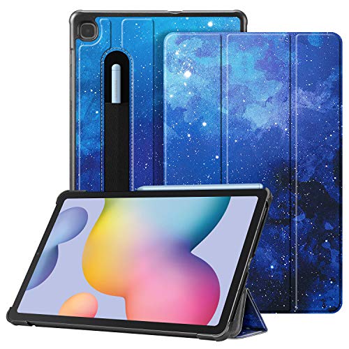 Fintie Slim Case for Samsung Galaxy Tab S6 Lite 10.4 Inch 2024/2022/2020 with S Pen Holder - Lightweight Trifold Stand Hard Back Cover, Auto Wake/Sleep, Starry Sky