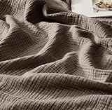 【Respirante et absorbante】Notre couverture douce en 100 % coton est exceptionnellement respirante et évacue efficacement l'humidité, favorisant un sommeil profond et réparateur, même pendant les chaudes nuits d'été.