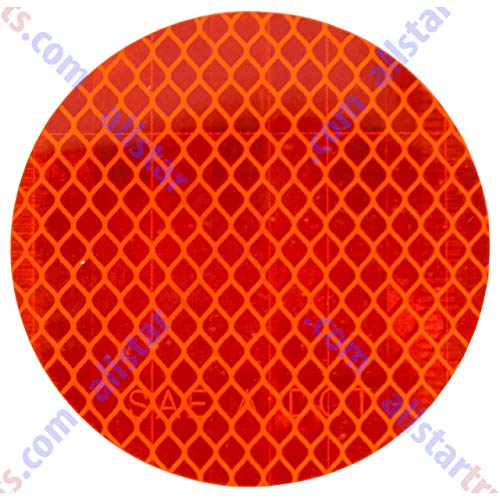 Image of All Star Truck Parts 3 inch Inch Round DOT-SAE Amber /Red High Visibility Reflective Stick-On Prism Reflector Strong Weatherproof Trailer Camper RV Flatbed Fender Property Boat Marine (Amber, Qty 4)