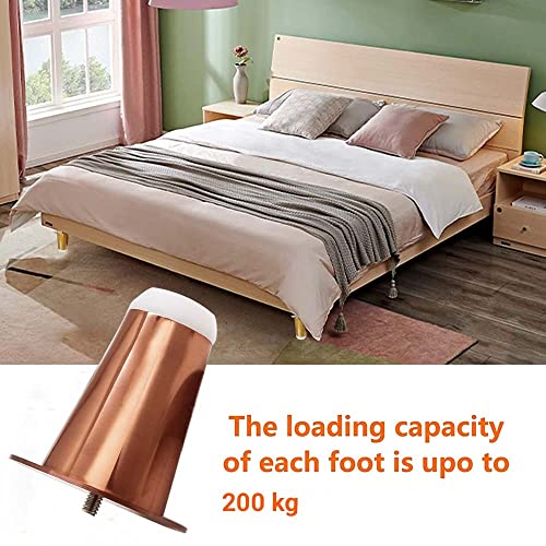Image of VOLO Furniture Legs 3 inch, Heavy Duty Sofa Legs, Modern Style Furniture Legs, DIY Replacement SS Metal Legs for Table Cabinet Cupboard Sofa Couch Chair, (Set of 4 pcs)(A-67) (3 inch- 75 mm, Rose Gold)