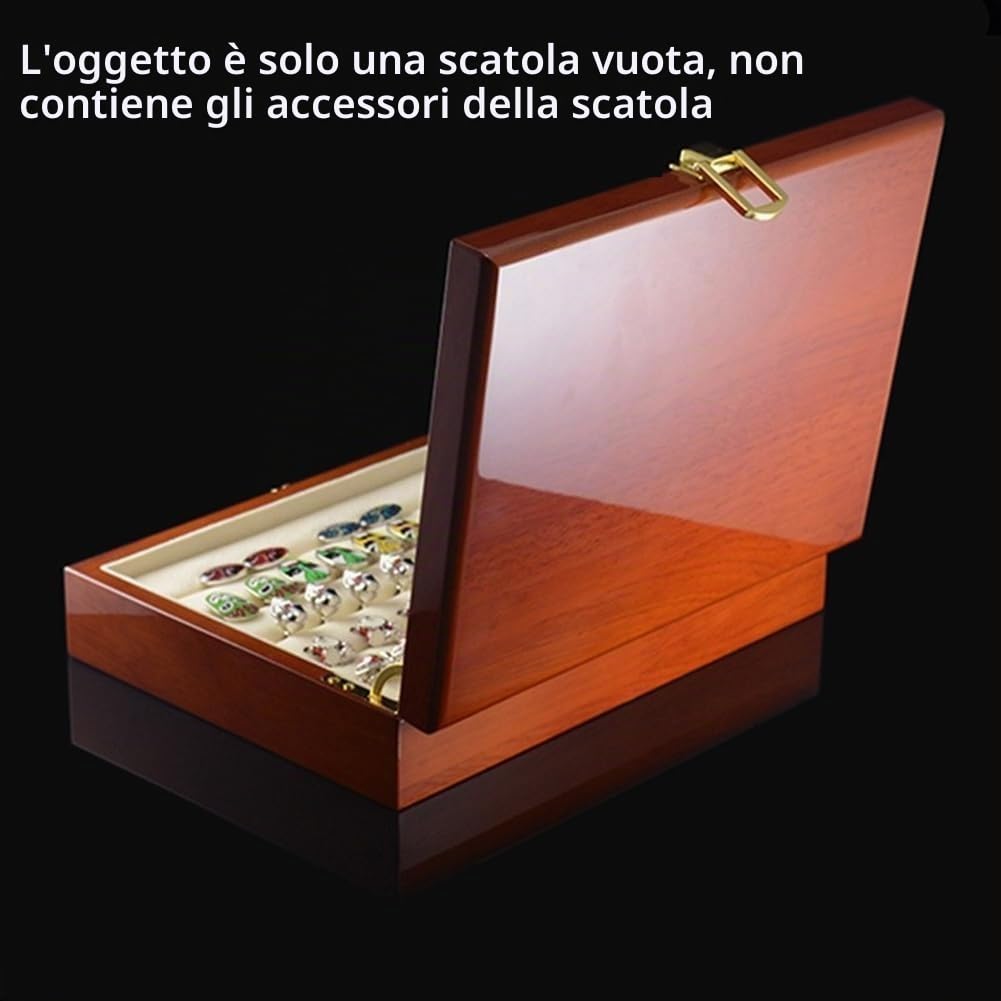 Scatola per Gemelli in Vetro da Uomo, Scatola per Esposizione della Collezione in Legno Dipinto, capacità di stoccaggio di 20-30 Paia, portagioie per Anelli