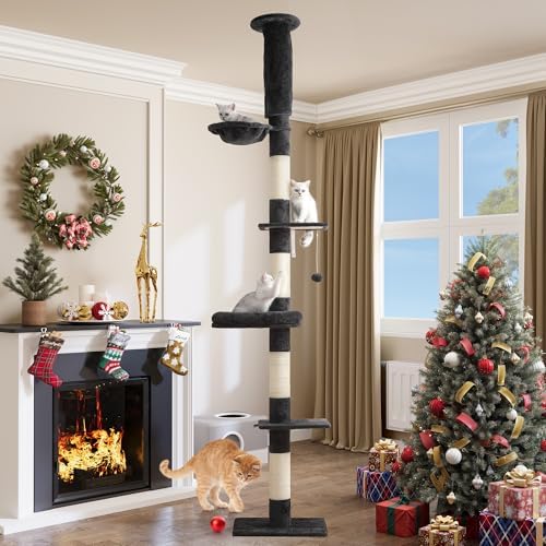 Tiragraffi Per Gatti Da Pavimento A Soffitto - Regolabile E Resistente - Foto 12