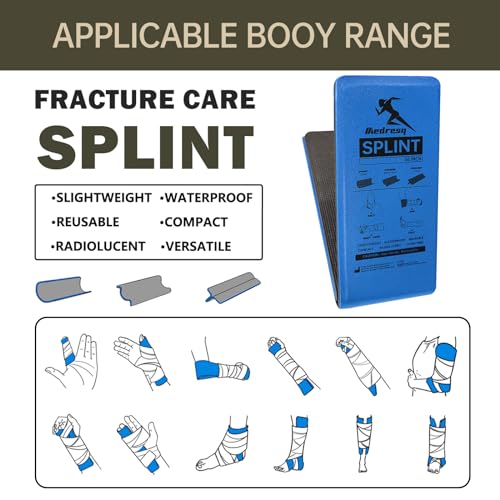 Image of 2pc First Aid Splint Kit - Lightweight & Reusable Arm and Leg Fracture Support for Trauma Emergencies, Essential First Aid Equipment for Home, Car & Outdoor Use (Blue)