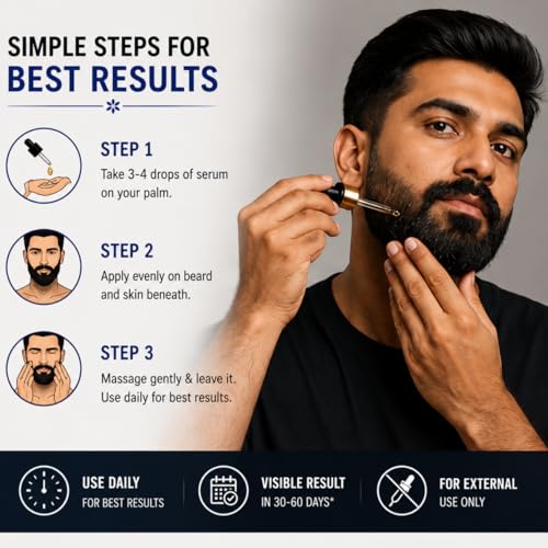 Image of Buddha Natural Grey Beard Serum Oil for Men | Helps Reduce Grey Beard Appearance & Supports Natural Black Beard Look | Beard Nourishing Serum with Argan, Brahmi & Castor | Non Sticky Beard Care Oil - 25ml