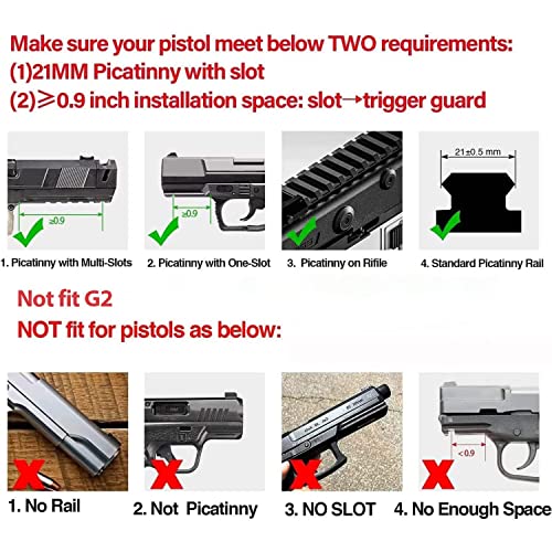 Gmconn GM-1002PL Purple Laser Sight For Pistol With A Rail, Low Profile Purple Beams For Full Size Or Compact Guns thumb #3