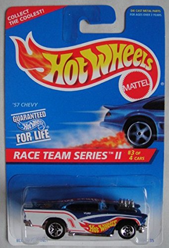 Hot Wheels Race Team Series II #3 of 4 Cars, Blue/White '57 Chevy