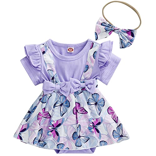Image of Mubineo Baby Girl Summer Clothes Outfits Sleeveless Lace Floral Romper Dress Newborn Outfit