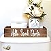 Agantree Art Nice Butt & Hello Sweet Cheeks Bathroom Decor Storage Box, Toilet Paper Holder Stand, Farmhouse Rustic Wood Organizer, 13.6