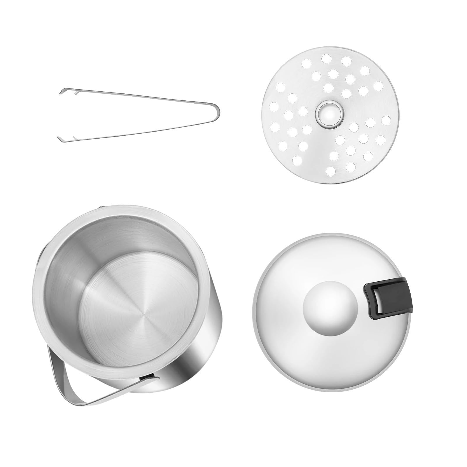 Kit de Cubo de Hielo Aislado de Acero Inoxidable de Doble Capa 304 de 1,3 l con Cubo, Tapa, Filtro y Clip per Casa, Bar