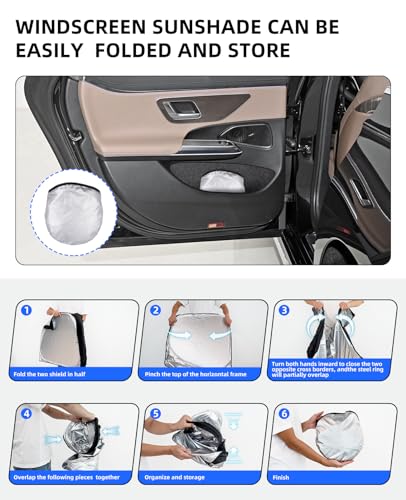 Sun Shade Windshield Sunshade for 2019 2020 2021 2022 2023 2024 Mercedes Benz SLC E-Class E200 E260 E300 E350 Coupe Sun Visor,Front Window Shield Cover Protector 240T Reflective Car Accessories