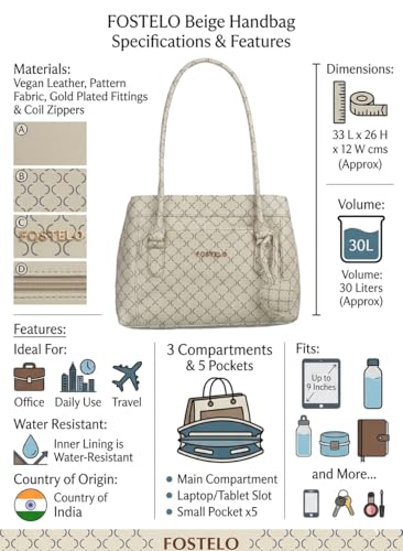 Image of Fostelo Women's Felisa Satchel Tote Handbag for Women | Ladies Purse | Stylish Shoulder Bag | Gift For Women