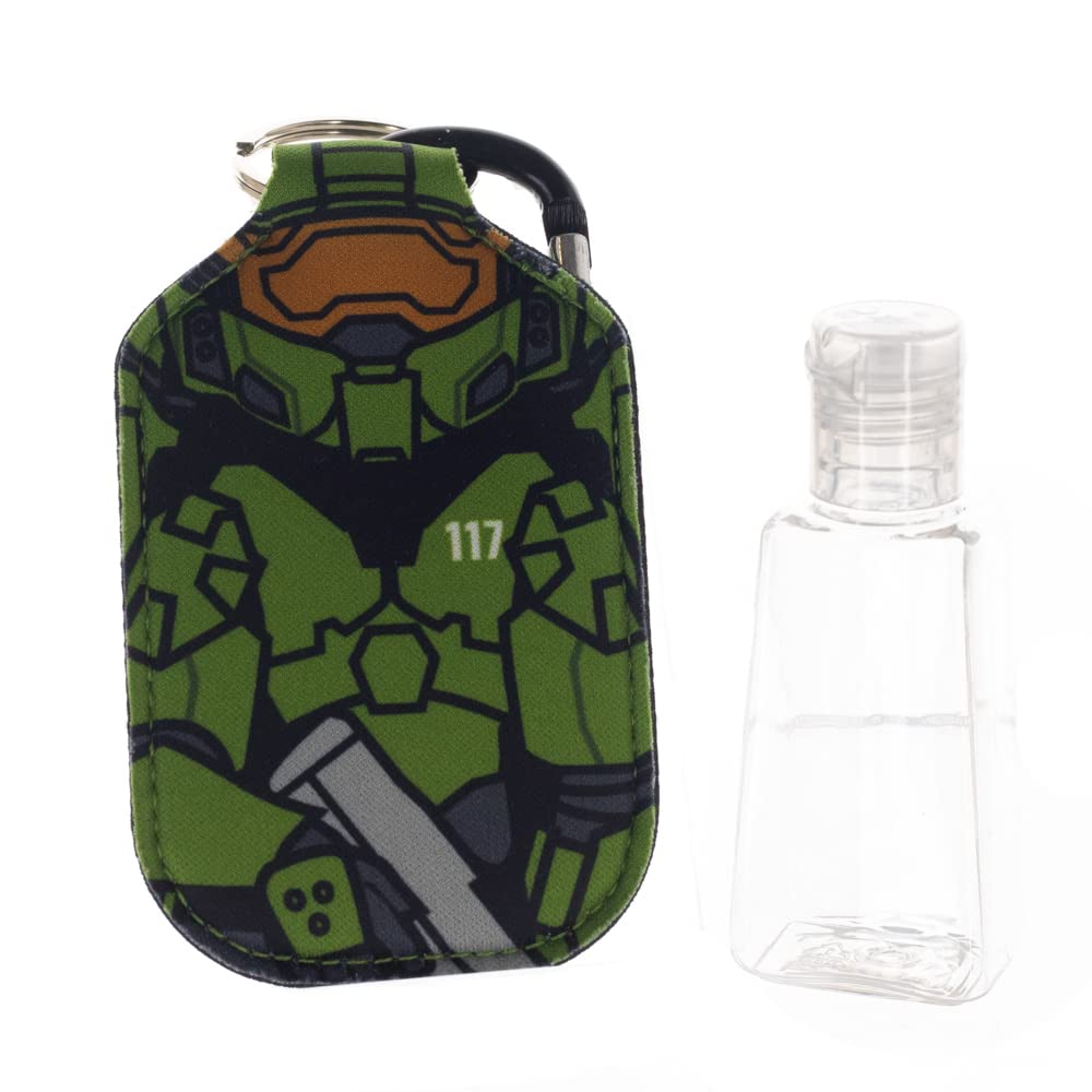 Bioworld Halo Master Chief UNSC Keychain with Hand Sanitizer Bottle Holder