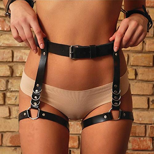 Zoestar Sexy Waist Leather Garters Belt Punk Leg Harness Cage for Women