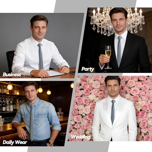 Image of Skinny Tie Men Women 2 inch (5CM) Slim Necktie Solid Thin Ties Formal