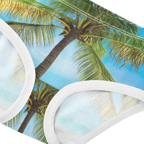 Cotton Toddler Underwear Custom Beach Palm Tree Panties Little Girl Bright Undies Kids Briefs 2t4