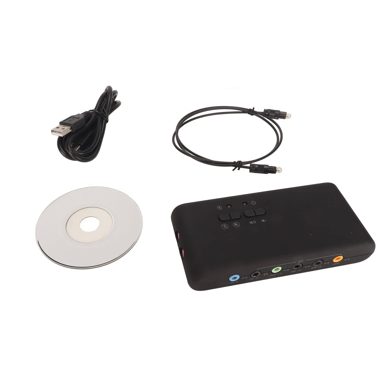 USB-Soundkarte, externer 7.1-Kanal-High-Fidelity-Audio-Adapter mit 48 kHz Abtastrate, Dual-Mikrofon-Eingang für PC, Laptop, Computer, Gaming, Heimkino, ABS-Material