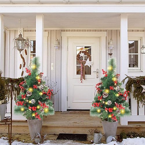 Árbol de Navidad artificial resistente al agua para decorar entradas exteriores sin marchitarse 3