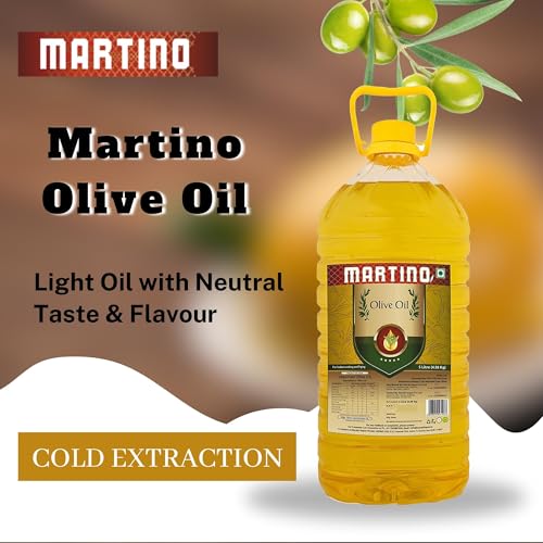 Image of Martino Extra Light Olive Oil 5 Litre | Classic for Indian Cooking | Neutral Taste & Flavour | High Heat Stability | Ideal for Frying, Roasting, Sauteing & Everyday Cooking