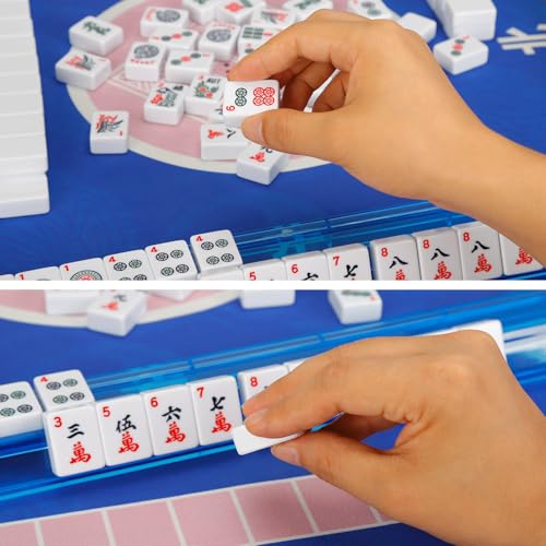 Set de Mahjong Americano con 166 fichas y bolsa azul miniatura 5