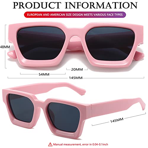 Image of AIEYEZO Square Sunglasses for Women Men Square Thick Frame Sun Glasses Simple Designer Style Shades