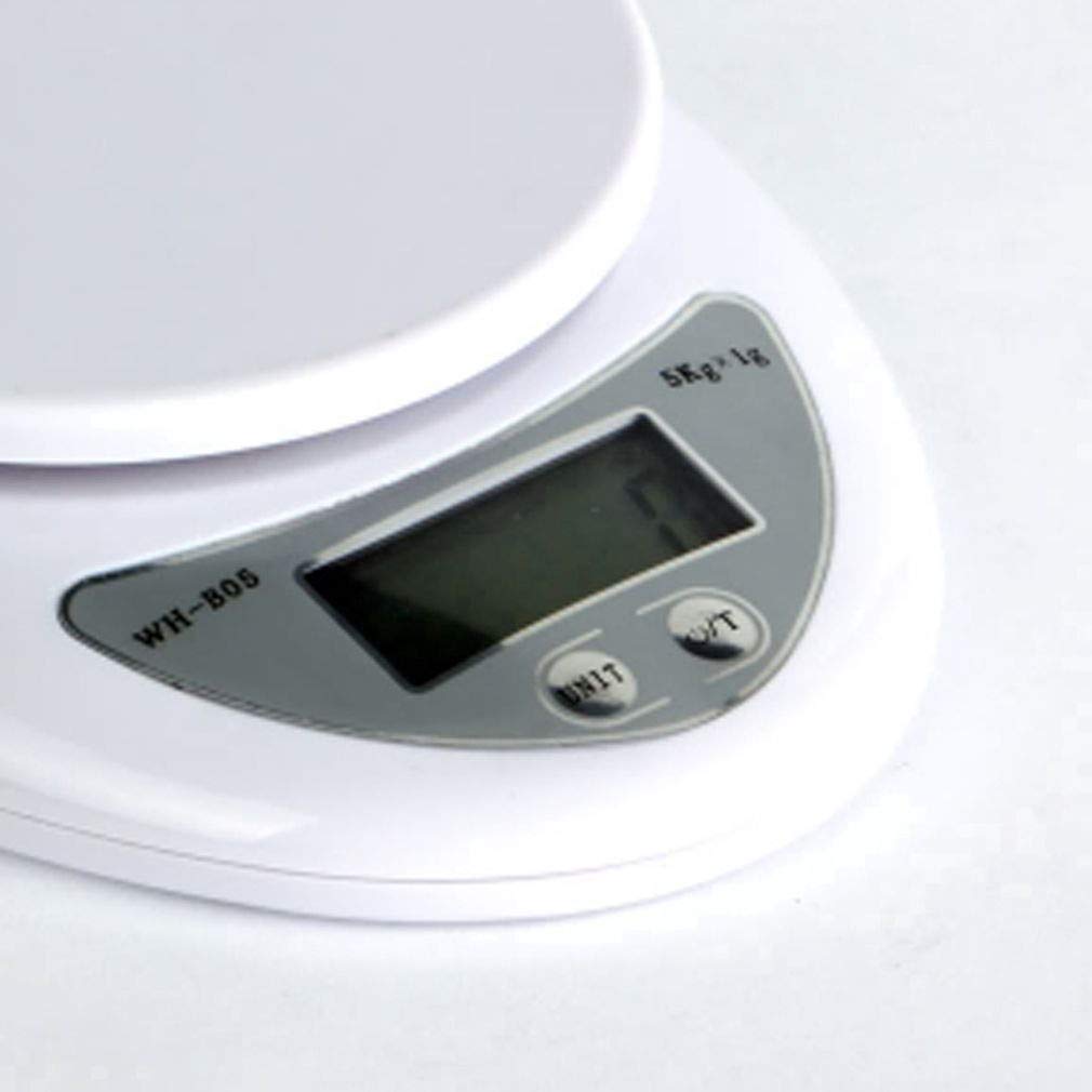 eWINNER 5KG Digital Electronic Weighing LCD Electronic Kitchen baker postal Household Scale Food Cooking HG LED display scale (WH-B05/5Kg*1g, White)