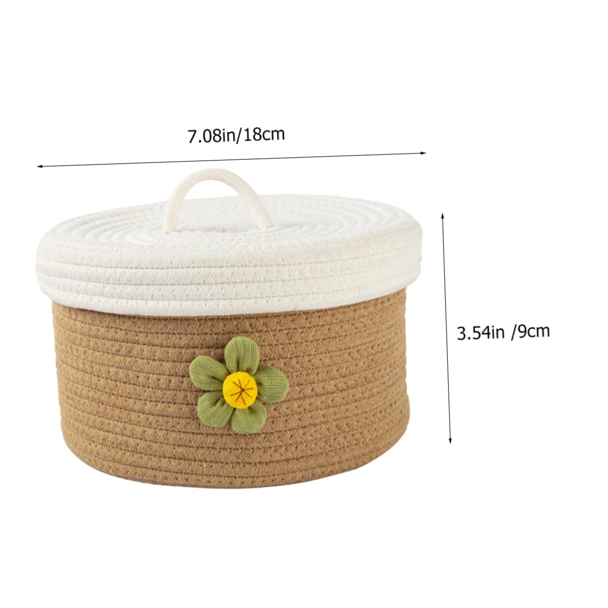 KOMBIUDA Lidded Storage Container Desktop Storage Box Small Decorative Basket Woven Basket