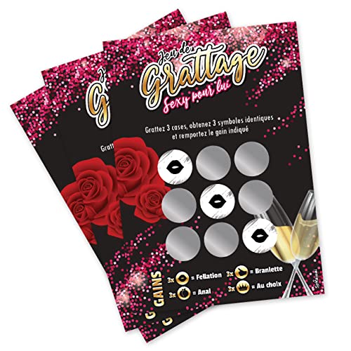 SoKawaï - Set de 6 cartes à gratter sexy pour lui | Jeu de grattage drôle et coquin | Cadeau original à offrir pour pimenter sa vie amoureuse Cover