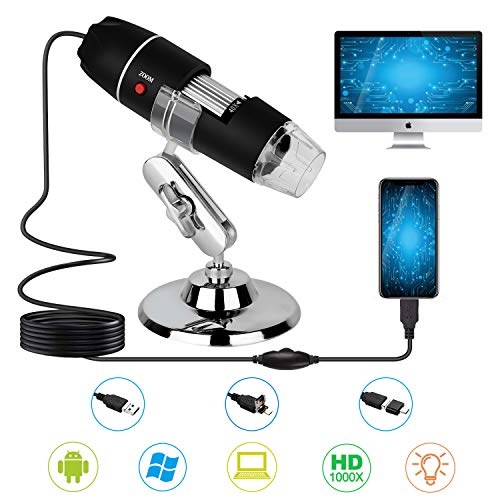 USB Digital Microscope,40X to 1000X Magnification Endoscope Mini Camera with 8 LEDs