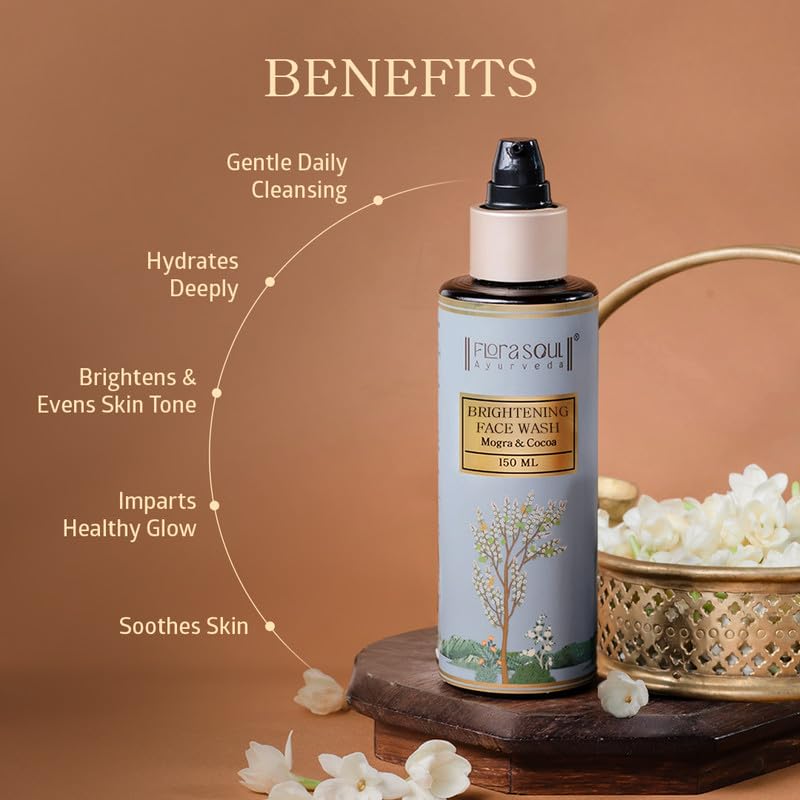 Image of Ayurveda Barrier-Repair Botanical Face Wash | Fades Dark Spots & Restores Moisture | Natural Lathering Cleanser with Mogra, Orange, Manjistha & Licorice for Bright, Even-Toned & Radiant Ski | Ayush-approved, All Skin Types, 60ml